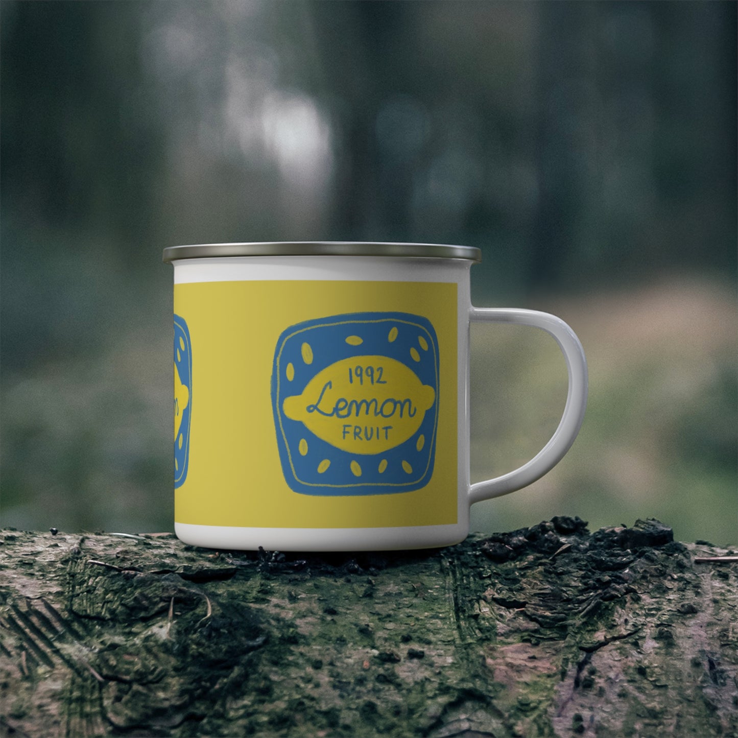 Lemon Fruit Camping Mug with Quirky Design, Outdoor Adventure Mug, Unique Gift for Hikers, Summer Camping Essentials, Ice Me Theme