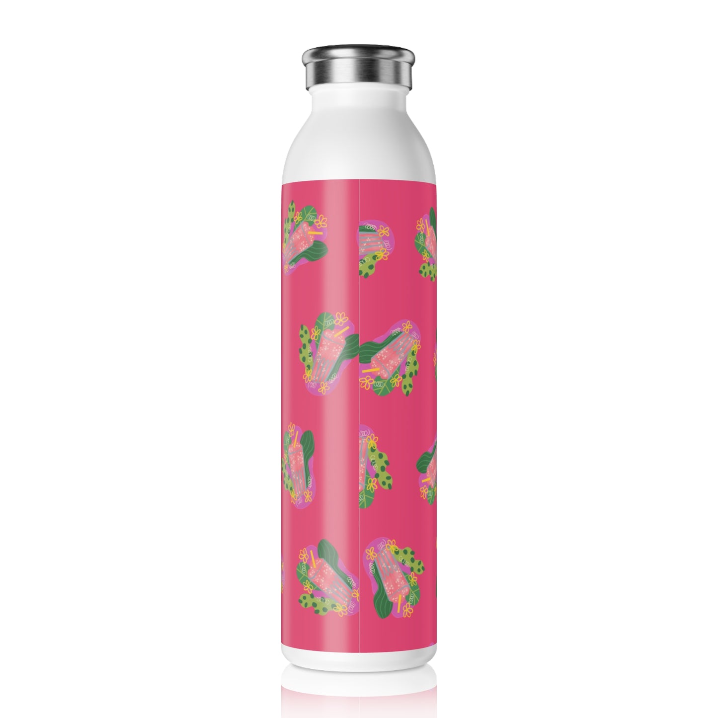 Grateful for Me Slim Water Bottle with Fun Banana Juice Design | Eco-Friendly Hydration, Gift for Kids, Summer Vibes, Fitness, Travel Mug