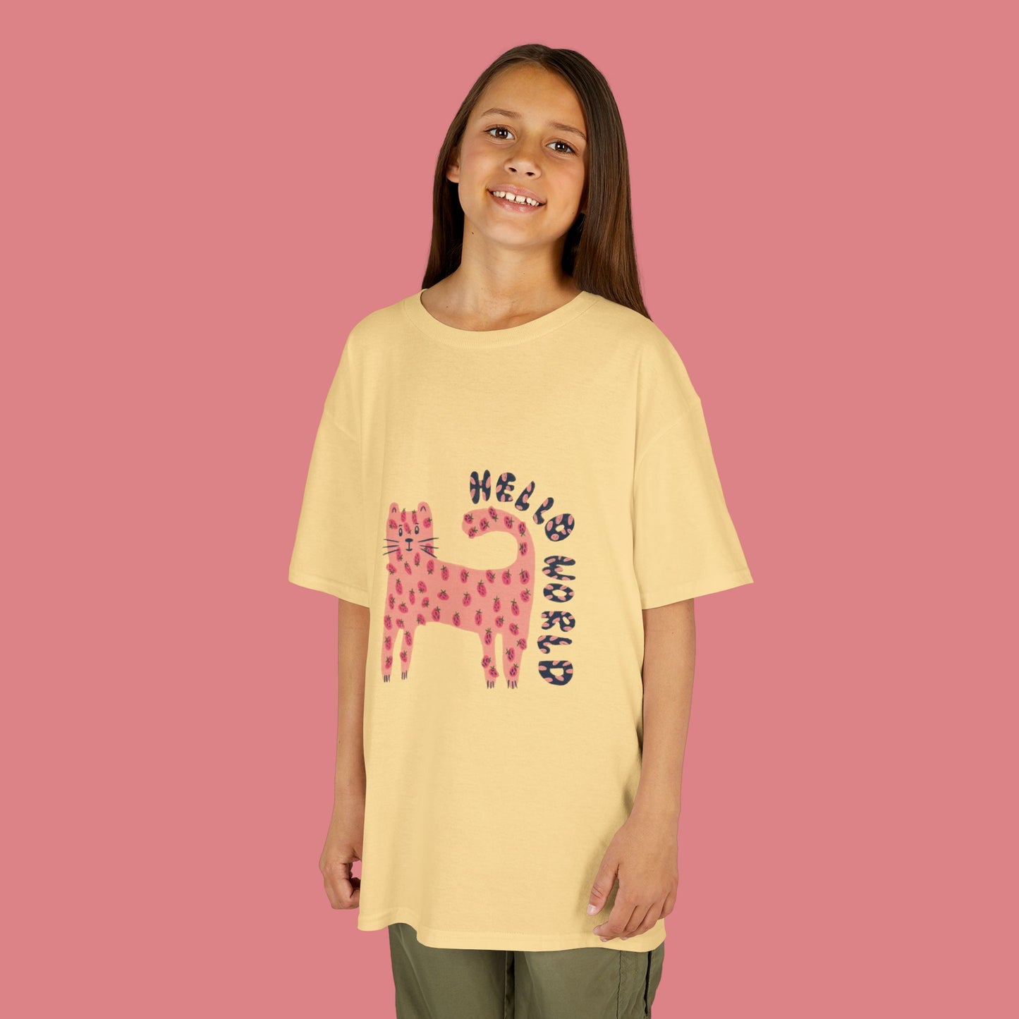 Hello World - Comfortable Kids T-Shirt for Playtime, School Days, Birthday Gifts, Family Events, DIY Projects