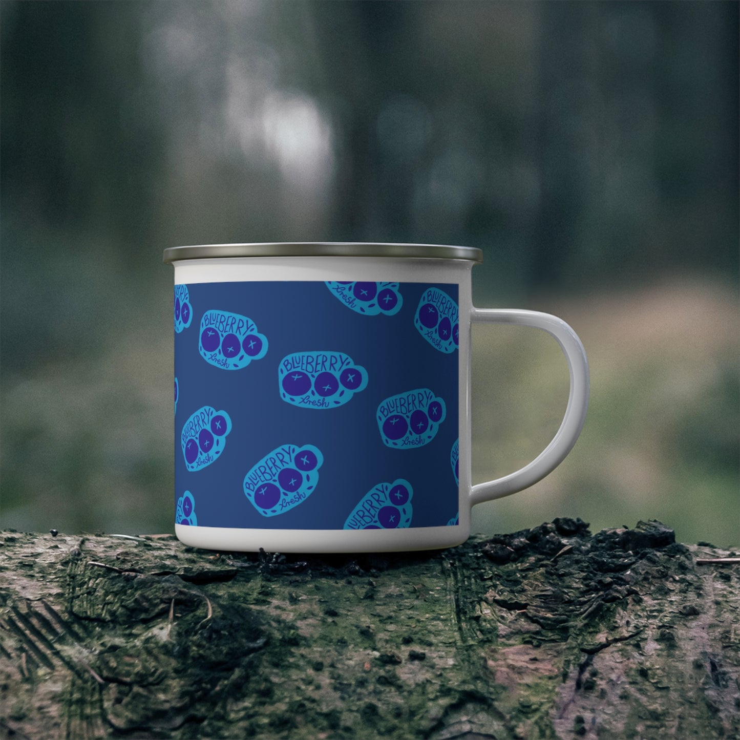 BLUEBERRY Camping Mug with Quirky Design, Outdoor Adventure Mug, Unique Gift for Hikers, Summer Camping Essentials, Ice Me Theme