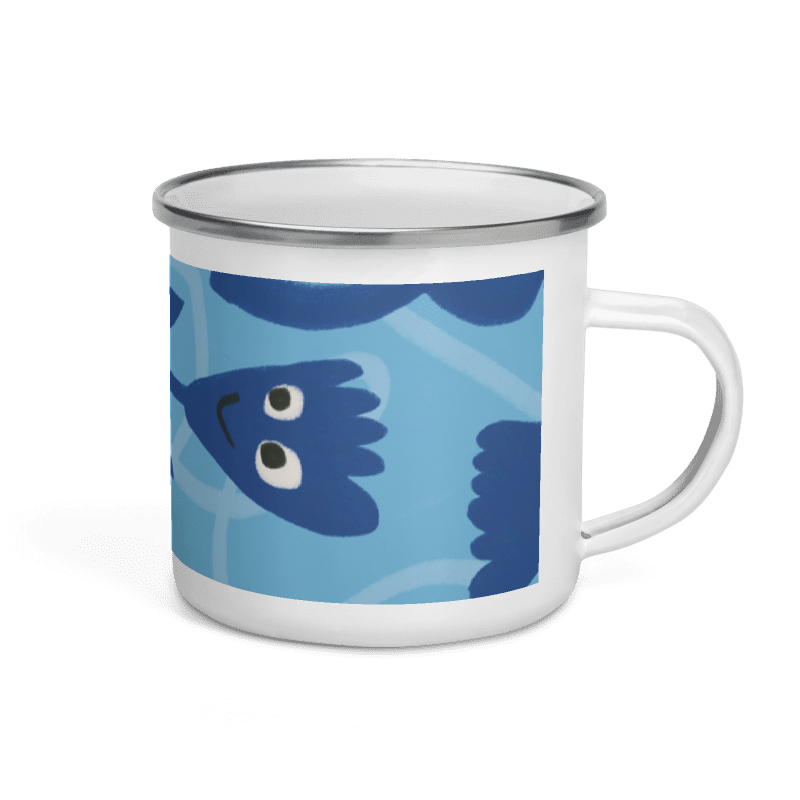 Blue flowers Enamel Mug