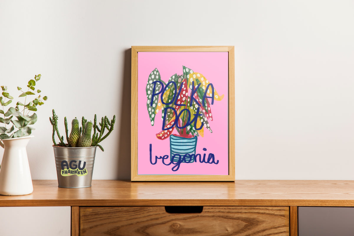 Begonia- Fun Wall Decor, Gift for Foodies, Quirky Kids Art, Unique Home Decor