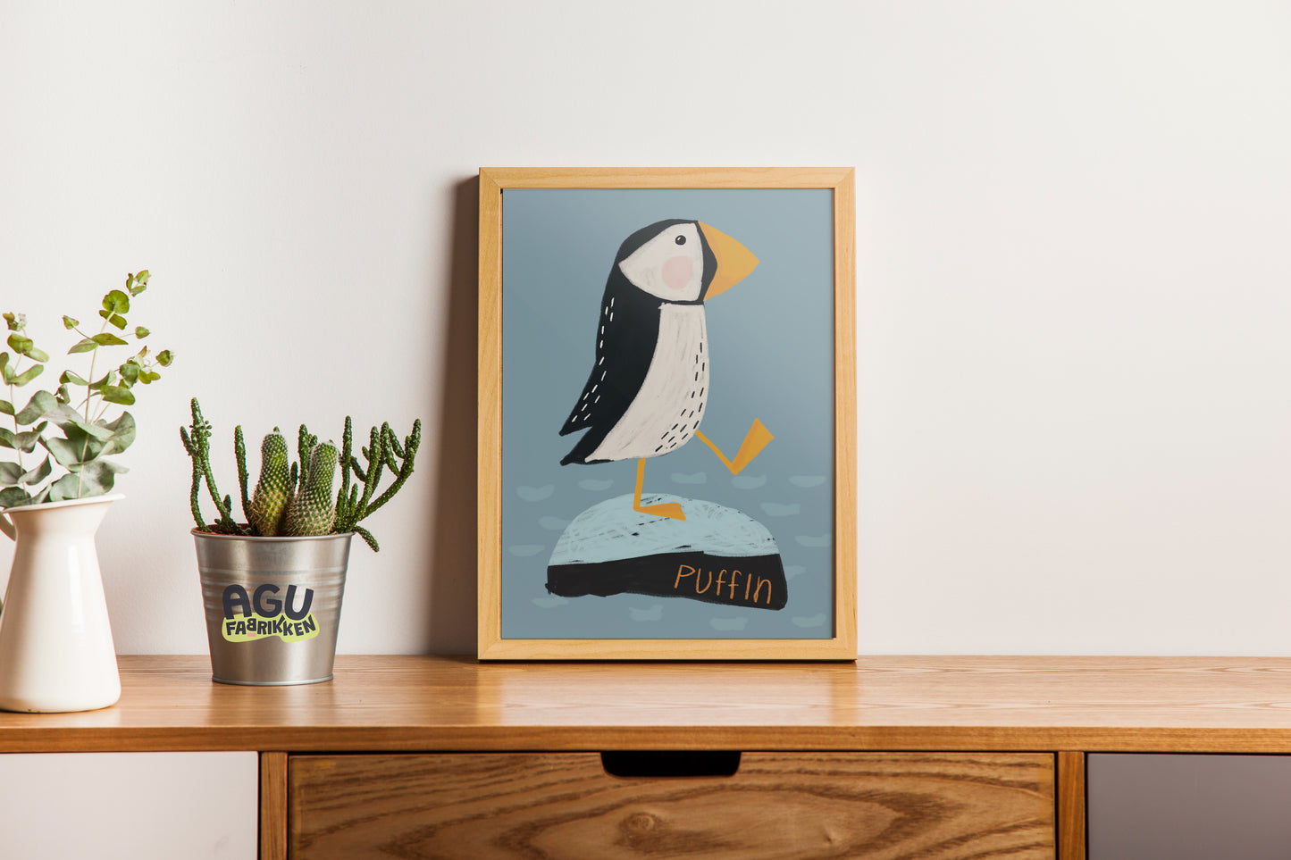 Puffin- Fun Wall Decor, Gift for Foodies, Quirky Kitchen Art, Unique Home Decor, Birds Lovers