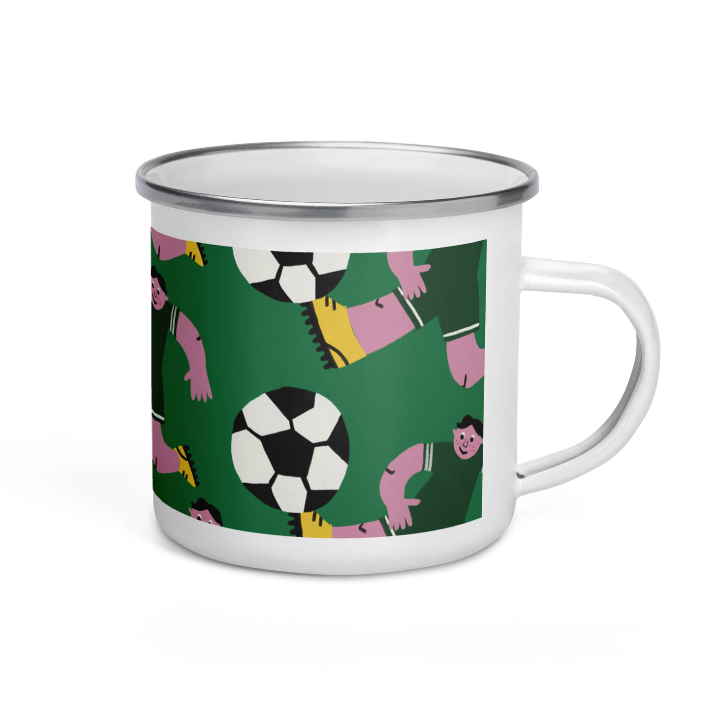 Football Player Enamel Mug