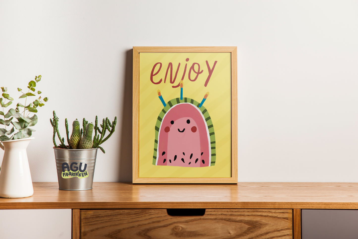 Enjoy Cake- Fun Wall Decor, Gift for Foodies, Quirky Kitchen Art, Unique Home Decor, cake Lovers