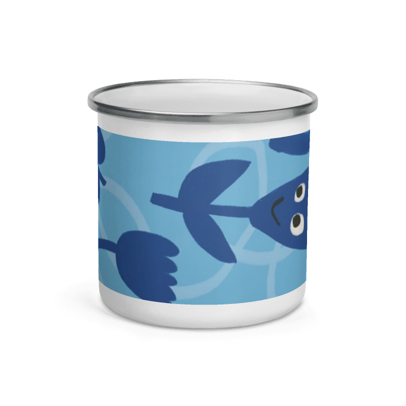 Blue flowers Enamel Mug