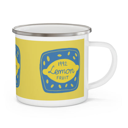 Lemon Fruit Camping Mug with Quirky Design, Outdoor Adventure Mug, Unique Gift for Hikers, Summer Camping Essentials, Ice Me Theme