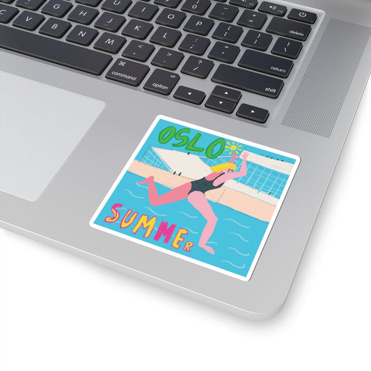 Summer Oslo Travel Kiss-Cut Stickers, Colorful City Art, Perfect for Laptops, Journals, Gifts, Home Decor