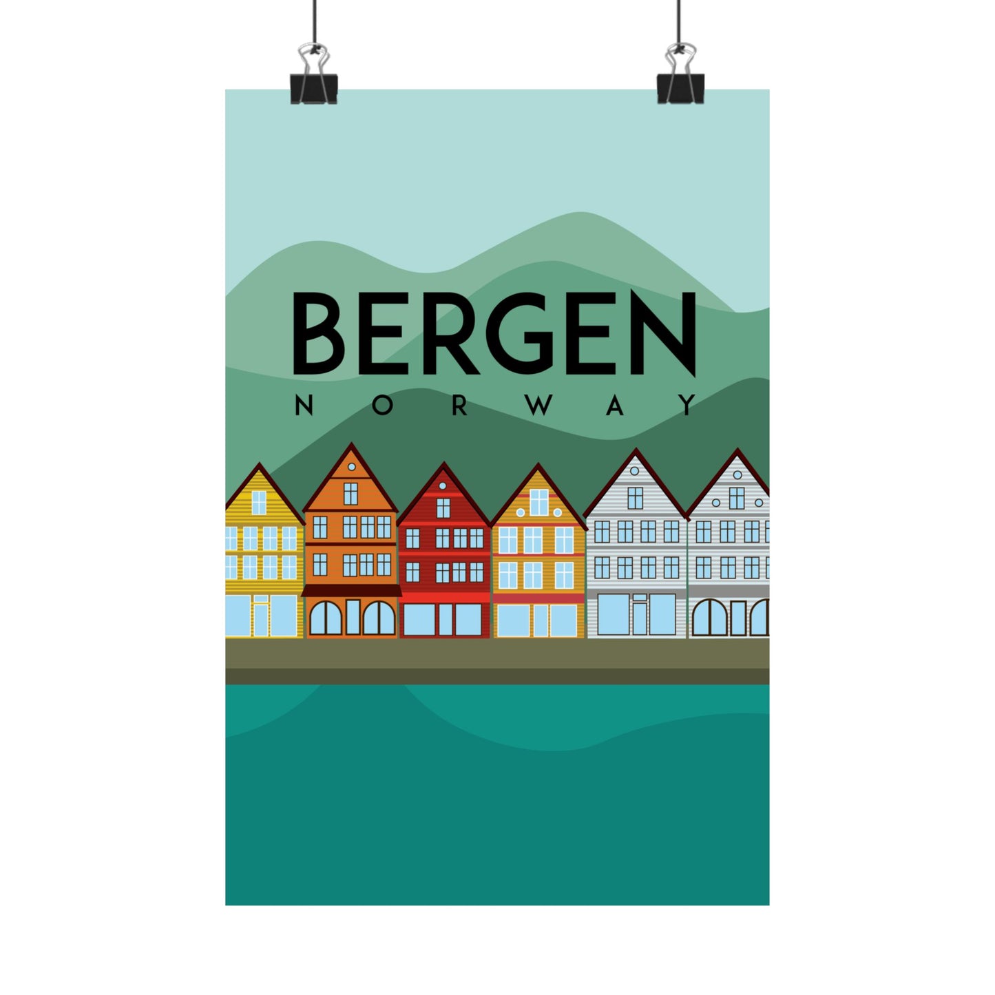 Vertical Poster - Bergen Norway Design