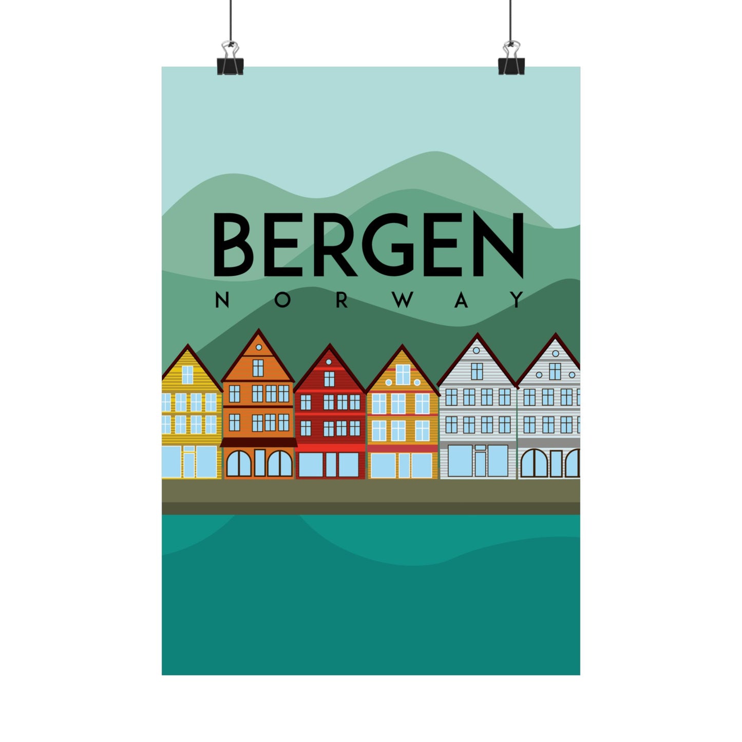 Vertical Poster - Bergen Norway Design