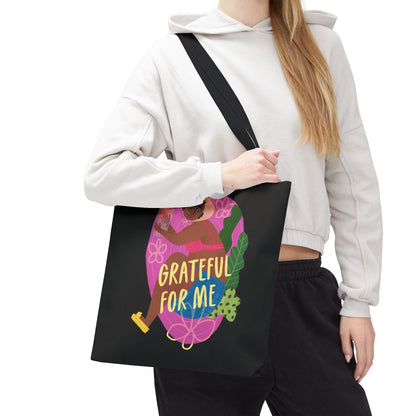 Grateful for Me Tote Bag, Fun Reusable Tote, Summer Beach Bag, Cute Grocery Bag, Eco-Friendly Shopping Tote