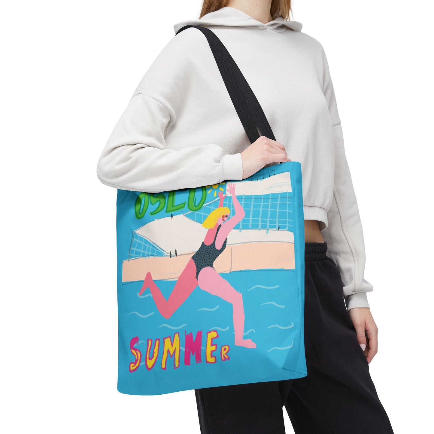 OSLO SUMMER Tote Bag, Fun Reusable Tote, Summer Beach Bag, Cute Grocery Bag, Eco-Friendly Shopping Tote