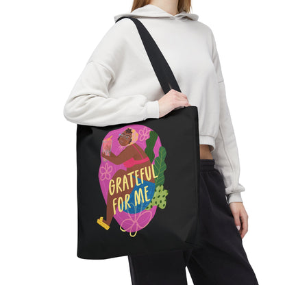 Grateful for Me Tote Bag, Fun Reusable Tote, Summer Beach Bag, Cute Grocery Bag, Eco-Friendly Shopping Tote
