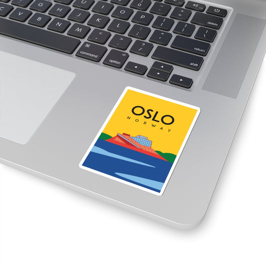 Oslo Travel Kiss-Cut Stickers, Colorful City Art, Perfect for Laptops, Journals, Gifts, Home Decor