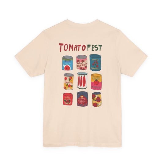 Tomato fest-Inspired Unisex Jersey Tee, Casual Tee, Travel Souvenir Shirt, Gift for Locals, Stylish Apparel for Everyday Wear