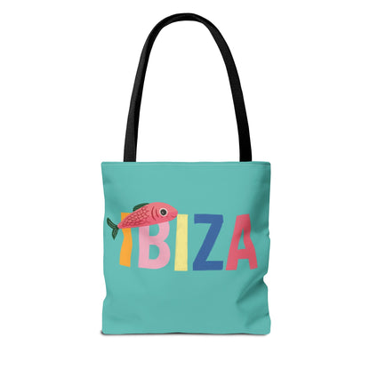 IBIZA Tote Bag, Fun Reusable Tote, Summer Beach Bag, Cute Grocery Bag, Eco-Friendly Shopping Tote