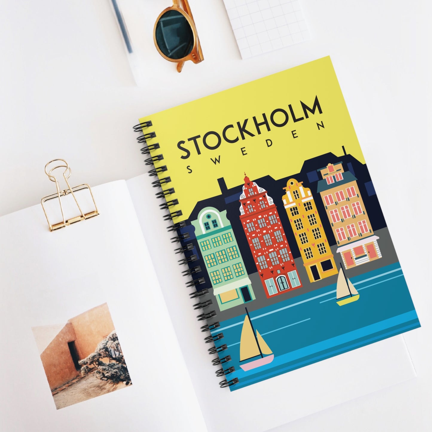 Stockholm Sweden Ruled Line Spiral Notebook - Bergen Notebook Buy It to Make Notes