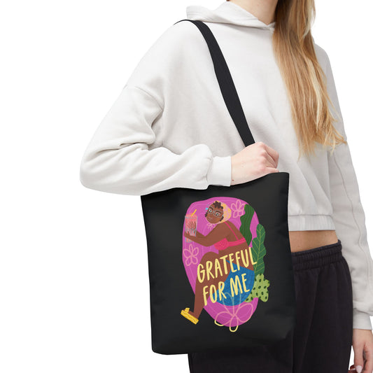 Grateful for Me Tote Bag, Fun Reusable Tote, Summer Beach Bag, Cute Grocery Bag, Eco-Friendly Shopping Tote