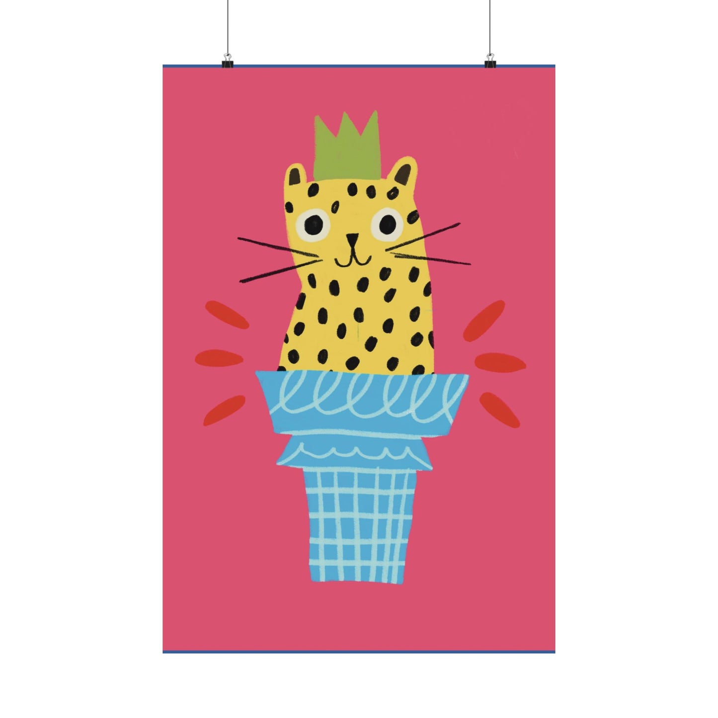 Ice Cream Cat - Vertical Posters - Fun Wall Decor, Gift for Foodies, Quirky Kitchen Art, Unique Home Decor, Pickle Lovers