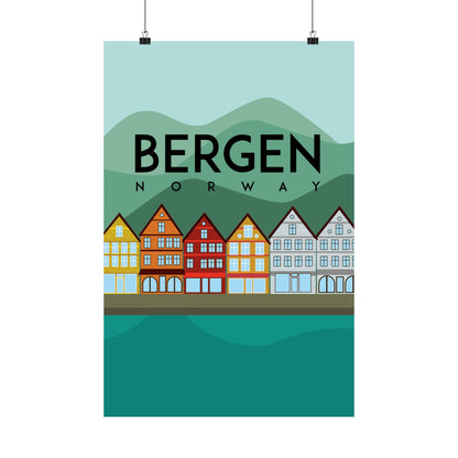Vertical Poster - Bergen Norway Design