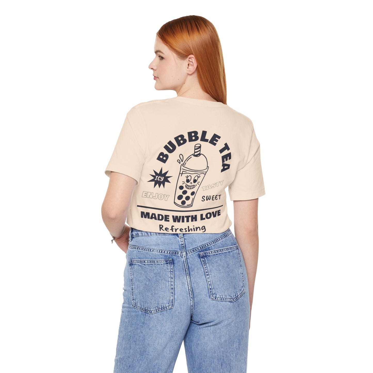 BUBBLE TEA-Inspired Unisex Jersey Tee, Casual Tee, Travel Souvenir Shirt, Gift for Locals, Stylish Apparel for Everyday Wear