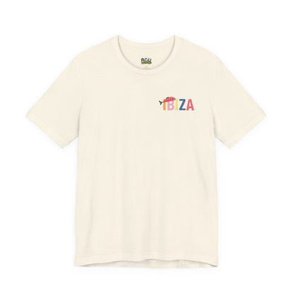 Ibiza-Inspired Unisex Jersey Tee, Casual Tee, Travel Souvenir Shirt, Gift for Locals, Stylish Apparel for Everyday Wear
