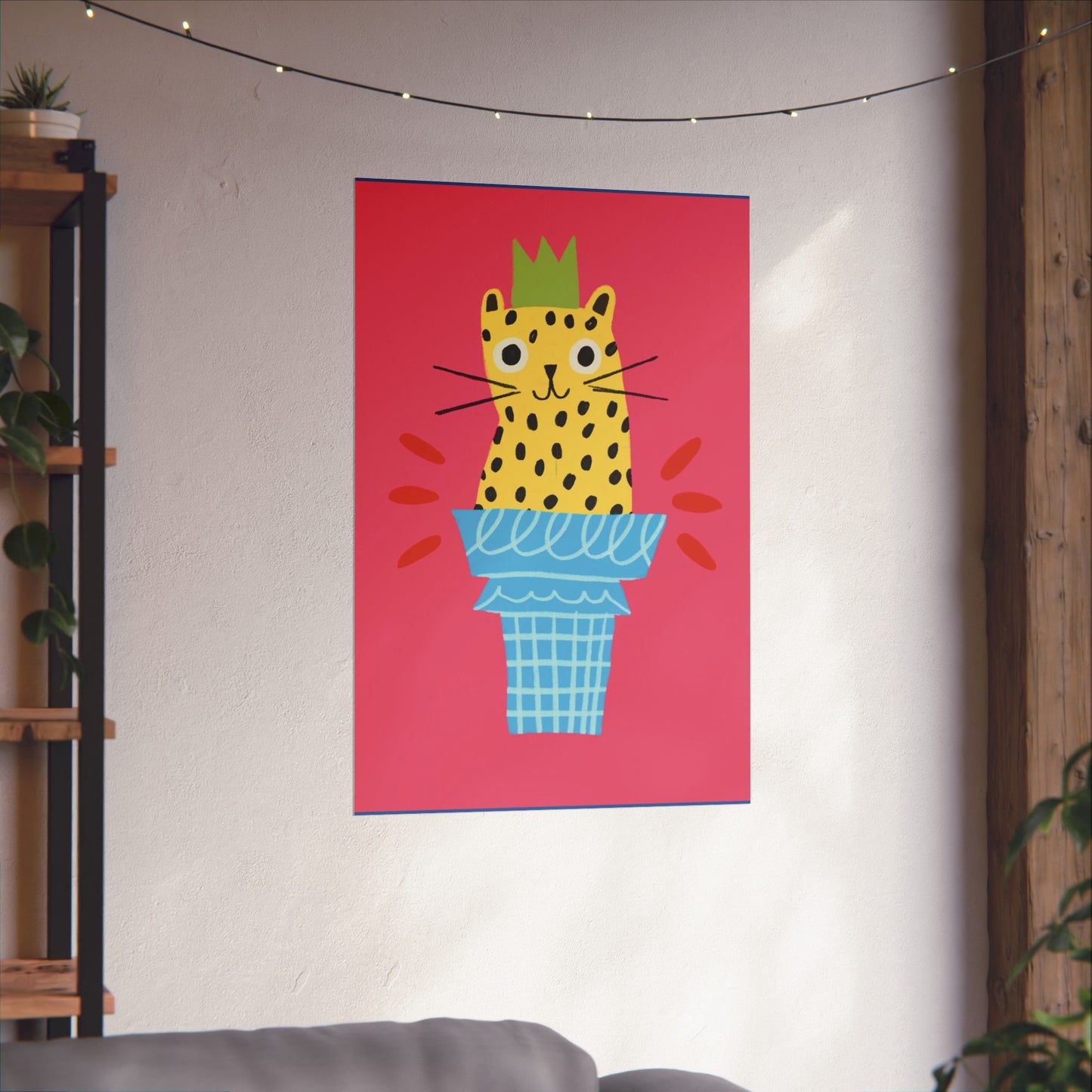 Ice Cream Cat - Vertical Posters - Fun Wall Decor, Gift for Foodies, Quirky Kitchen Art, Unique Home Decor, Pickle Lovers