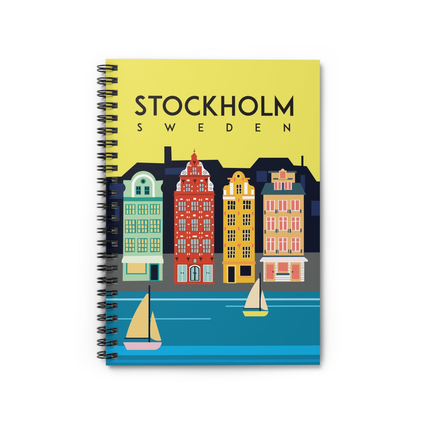 Stockholm Sweden Ruled Line Spiral Notebook - Bergen Notebook Buy It to Make Notes