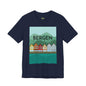 Bergen-Inspired Unisex Jersey Tee, Casual Tee, Travel Souvenir Shirt, Gift for Locals, Stylish Apparel for Everyday Wear