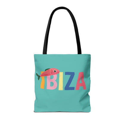 IBIZA Tote Bag, Fun Reusable Tote, Summer Beach Bag, Cute Grocery Bag, Eco-Friendly Shopping Tote