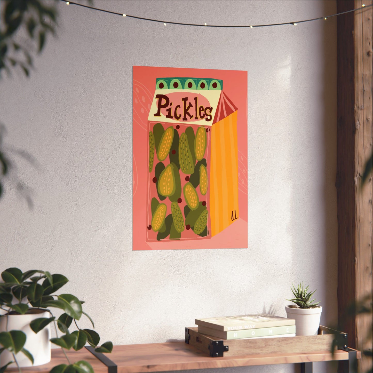 Artistic Pickle Vertical Posters - Fun Wall Decor, Gift for Foodies, Quirky Kitchen Art, Unique Home Decor, Pickle Lovers