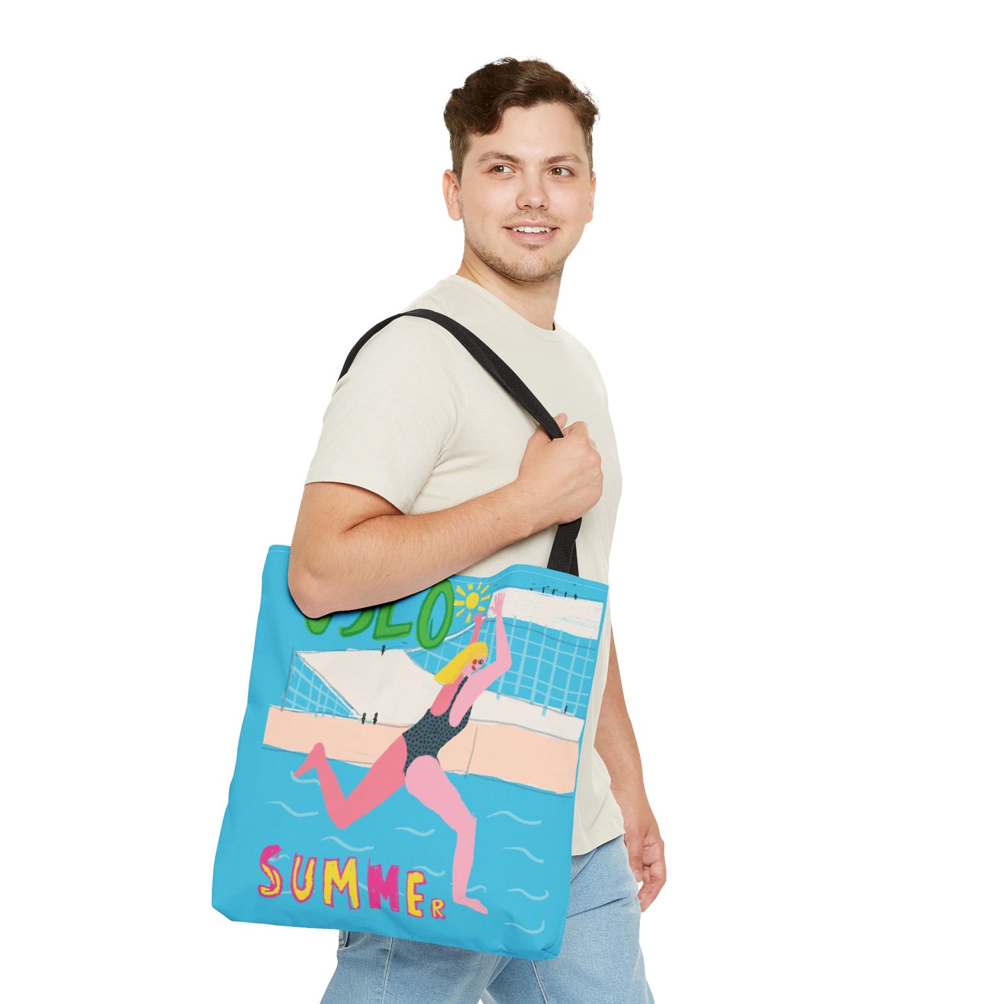 OSLO SUMMER Tote Bag, Fun Reusable Tote, Summer Beach Bag, Cute Grocery Bag, Eco-Friendly Shopping Tote