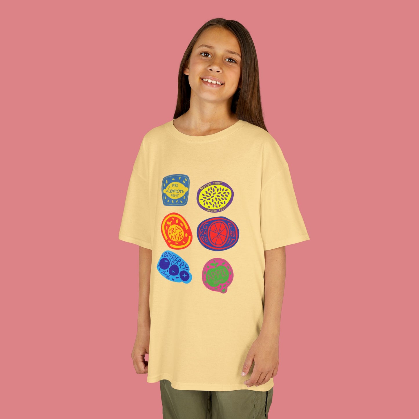 FRUIT LABLES - Comfortable Kids T-Shirt for Playtime, School Days, Birthday Gifts, Family Events, DIY Projects