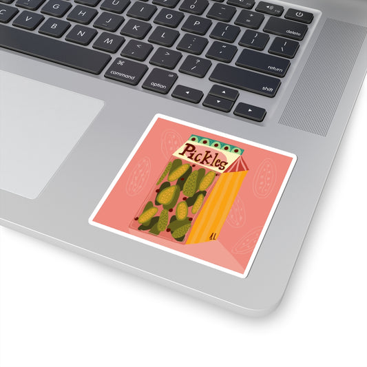 Pickles Travel Kiss-Cut Stickers, Colorful City Art, Perfect for Laptops, Journals, Gifts, Home Decor