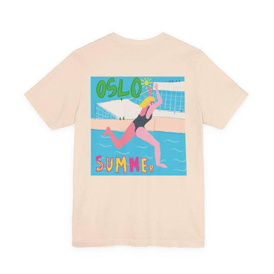Summer Oslo-Inspired Unisex Jersey Tee, Casual Tee, Travel Souvenir Shirt, Gift for Locals, Stylish Apparel for Everyday Wear