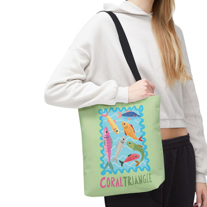 Coral Triangle Tote Bag, Fun Reusable Tote, Summer Beach Bag, Cute Grocery Bag, Eco-Friendly Shopping Tote