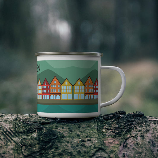 BERGEN Camping Mug with Quirky Design, Outdoor Adventure Mug, Unique Gift for Hikers, Summer Camping Essentials, Ice Me Theme