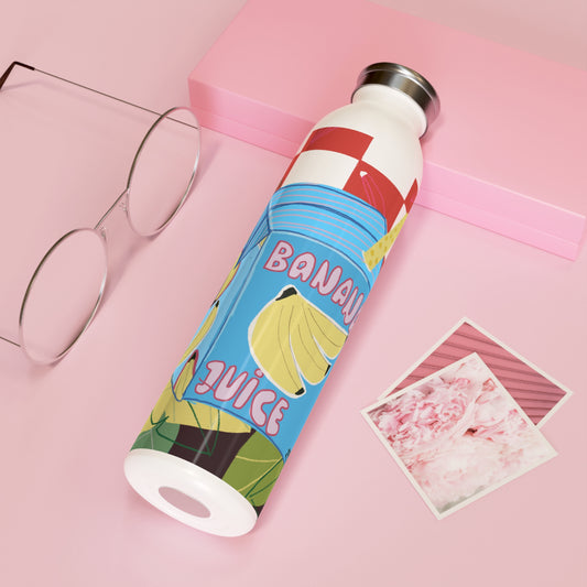 Slim Water Bottle with Fun Banana Juice Design | Eco-Friendly Hydration, Gift for Kids, Summer Vibes, Fitness, Travel Mug