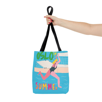 OSLO SUMMER Tote Bag, Fun Reusable Tote, Summer Beach Bag, Cute Grocery Bag, Eco-Friendly Shopping Tote