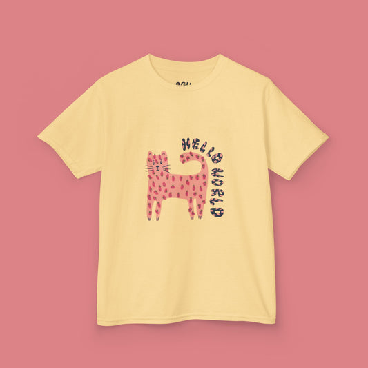 Hello World - Comfortable Kids T-Shirt for Playtime, School Days, Birthday Gifts, Family Events, DIY Projects