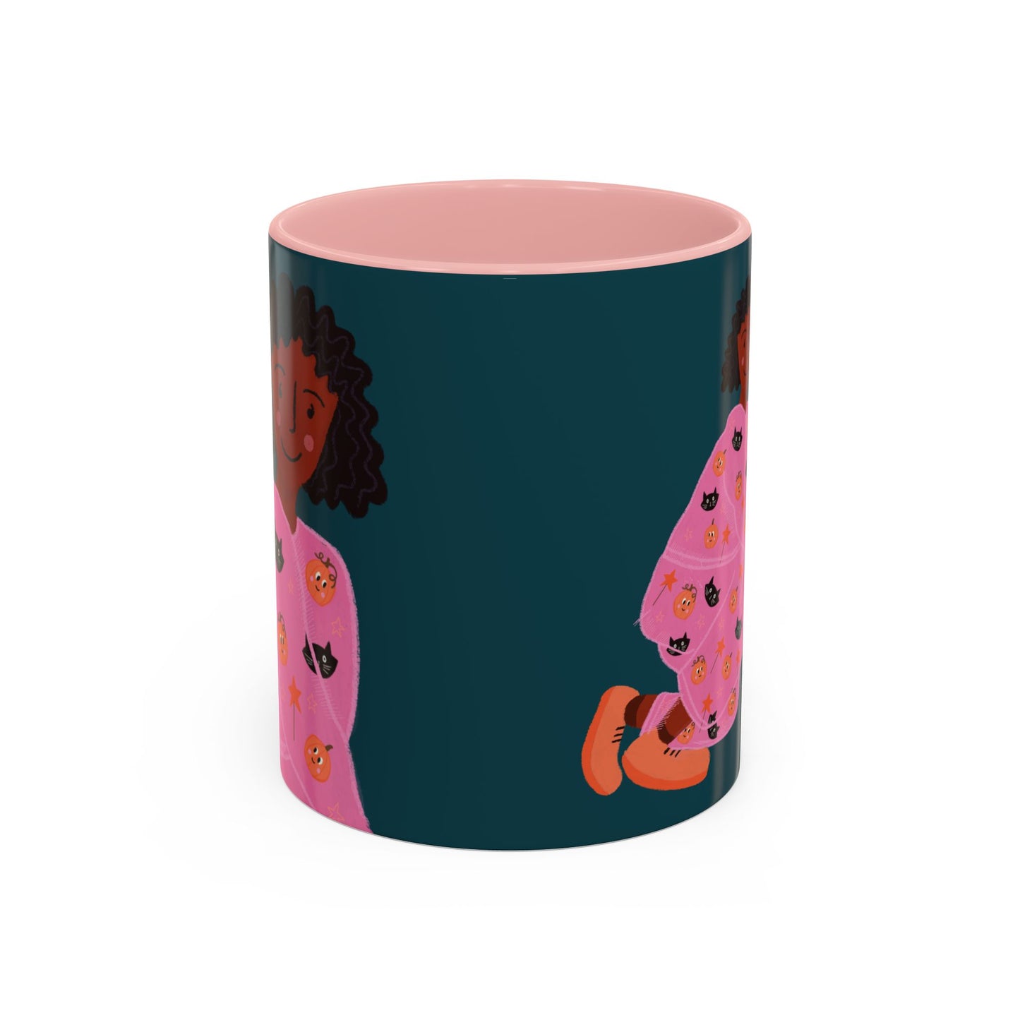 Halloween Girl -Themed Coffee Mug, Cute Gift for Cat Lovers, Perfect for Relaxing Moments, Tea Lover's Essential, Unique Home Decor