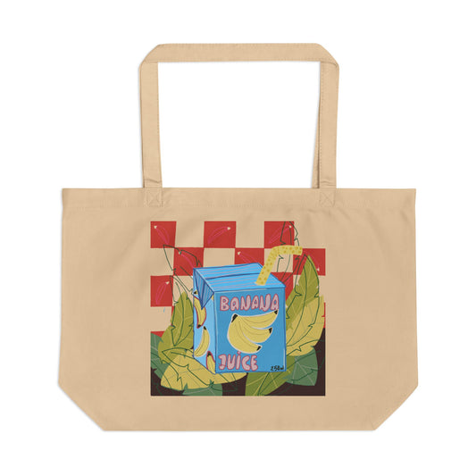 Banana Juice Eco Tote Bag, Reusable Grocery Bag, Beach Tote, Poolside Carryall, Eco-Friendly Gift for Travelers