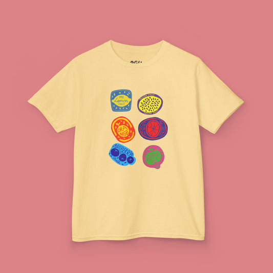 FRUIT LABLES - Comfortable Kids T-Shirt for Playtime, School Days, Birthday Gifts, Family Events, DIY Projects
