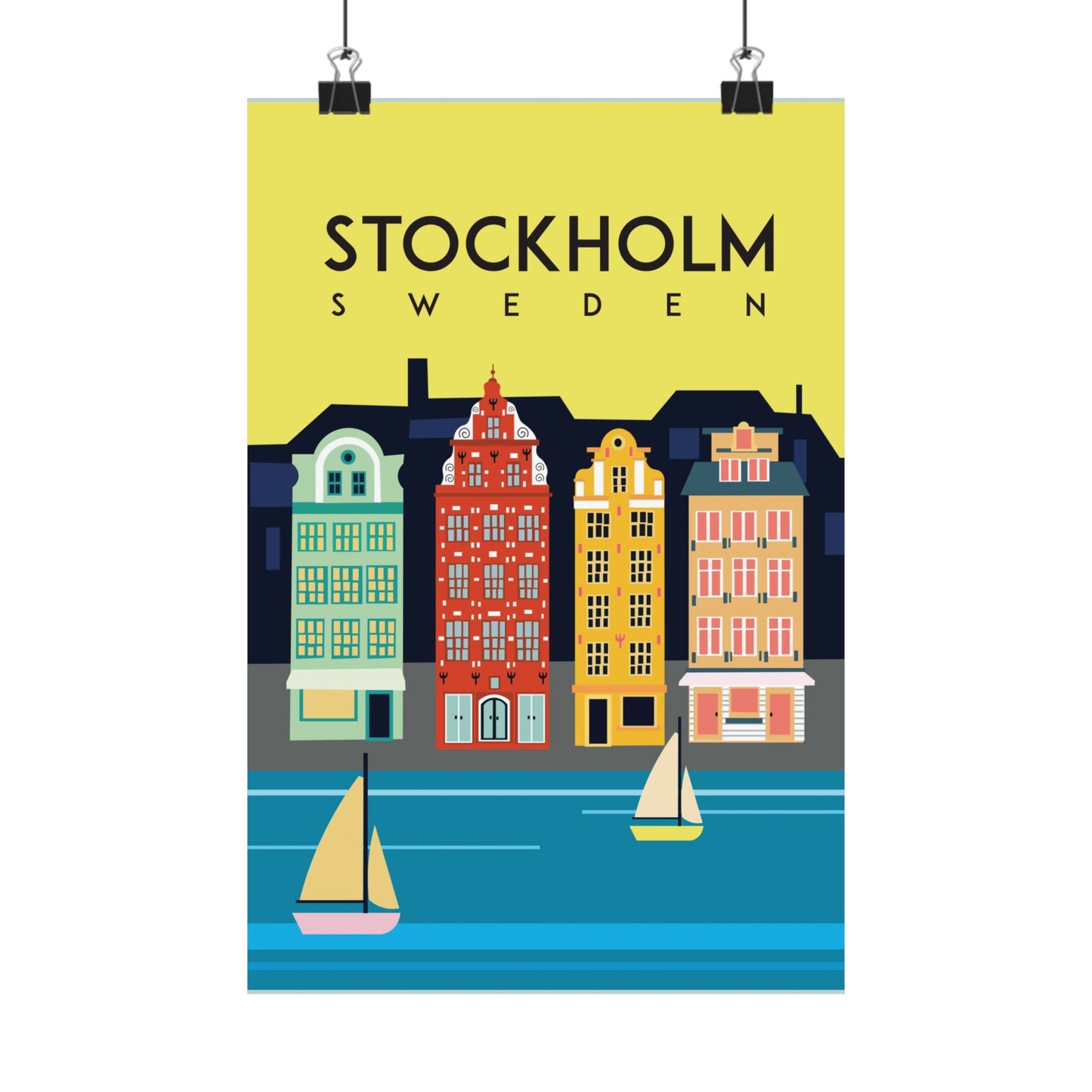 Stockholm Sweden Vertical Posters - Fun Wall Decor, Gift for Foodies, Quirky Kitchen Art, Unique Home Decor, Pickle Lovers