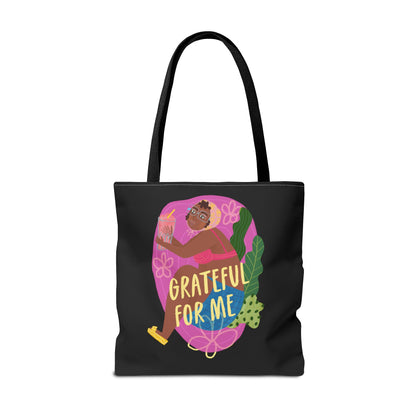 Grateful for Me Tote Bag, Fun Reusable Tote, Summer Beach Bag, Cute Grocery Bag, Eco-Friendly Shopping Tote
