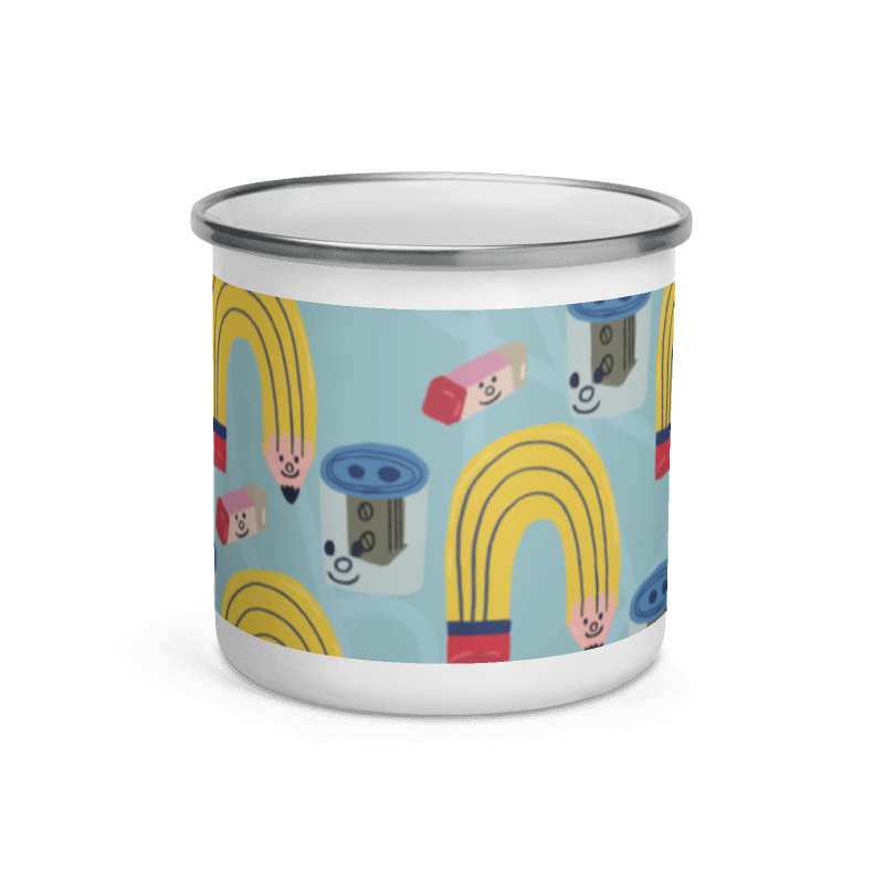 Team Work Enamel Mug