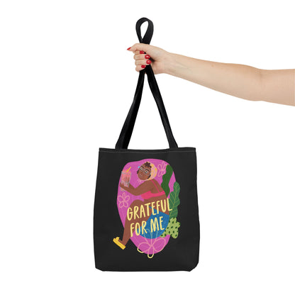 Grateful for Me Tote Bag, Fun Reusable Tote, Summer Beach Bag, Cute Grocery Bag, Eco-Friendly Shopping Tote