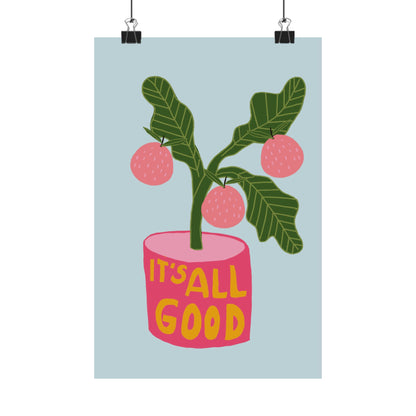 It's All Good Vertical Posters - Fun Wall Decor, Gift for Foodies, Quirky Kitchen Art, Unique Home Decor, Pickle Lovers