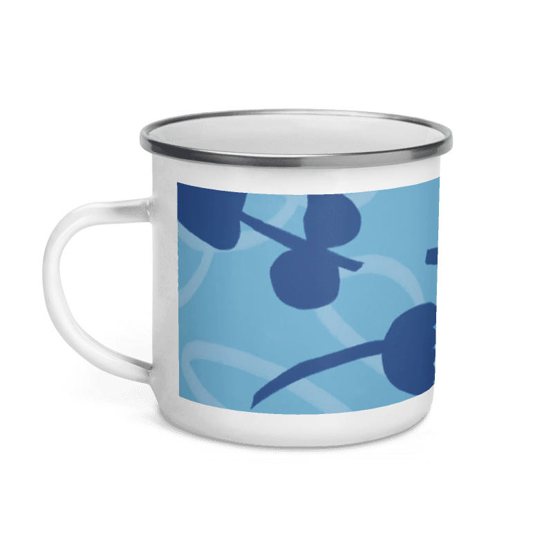 Blue flowers Enamel Mug
