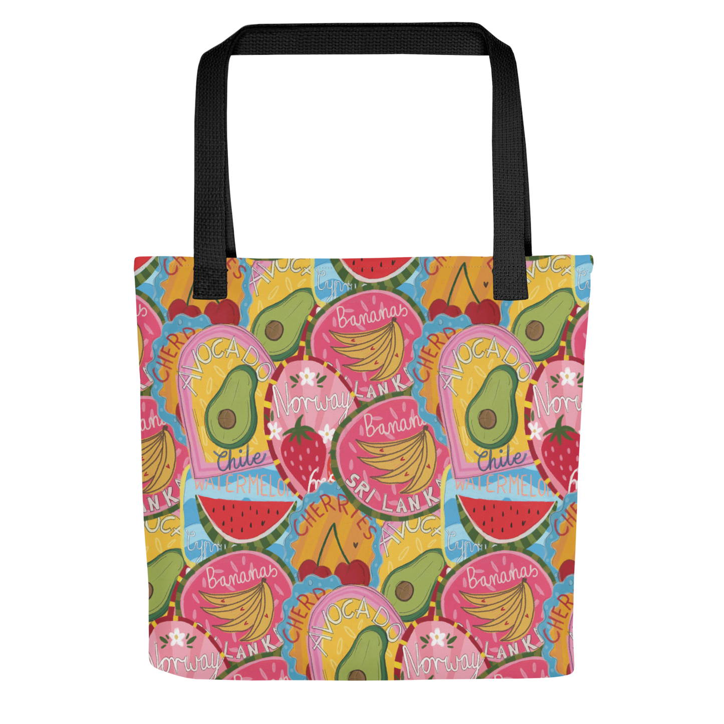 Fruit labels tote bag